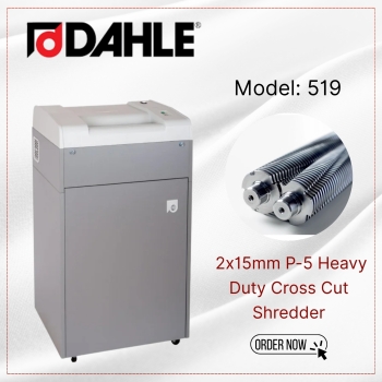 Dahle 519 2x15mm P-5 Heavy Duty Cross Cut Shredder 