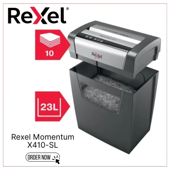 Rexel Momentum X410-SL 10 Sheet 80 gsm P-4 Jam-Free Auto Reverse Function Cross Cut Shredder